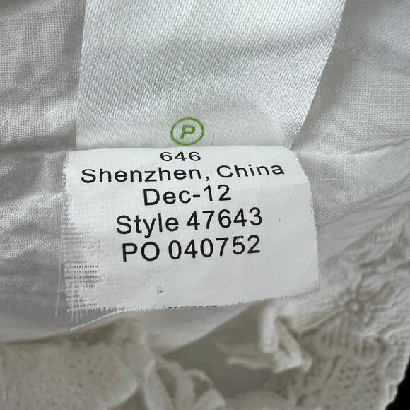 Lilly Pulitzer White Sheath Dress Cotton Floral Lace Scoop Neck Back Zip Size 2 - Picture 11 of 11